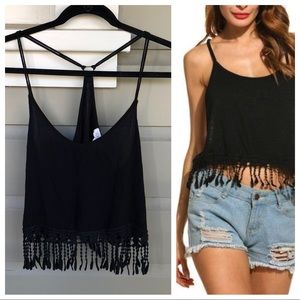 Forever 21 Fringe Cropped Tank
